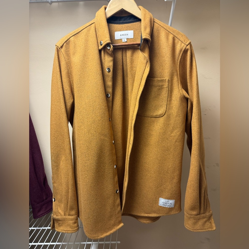 Anian Modern Melton Wool Jacket - Gold